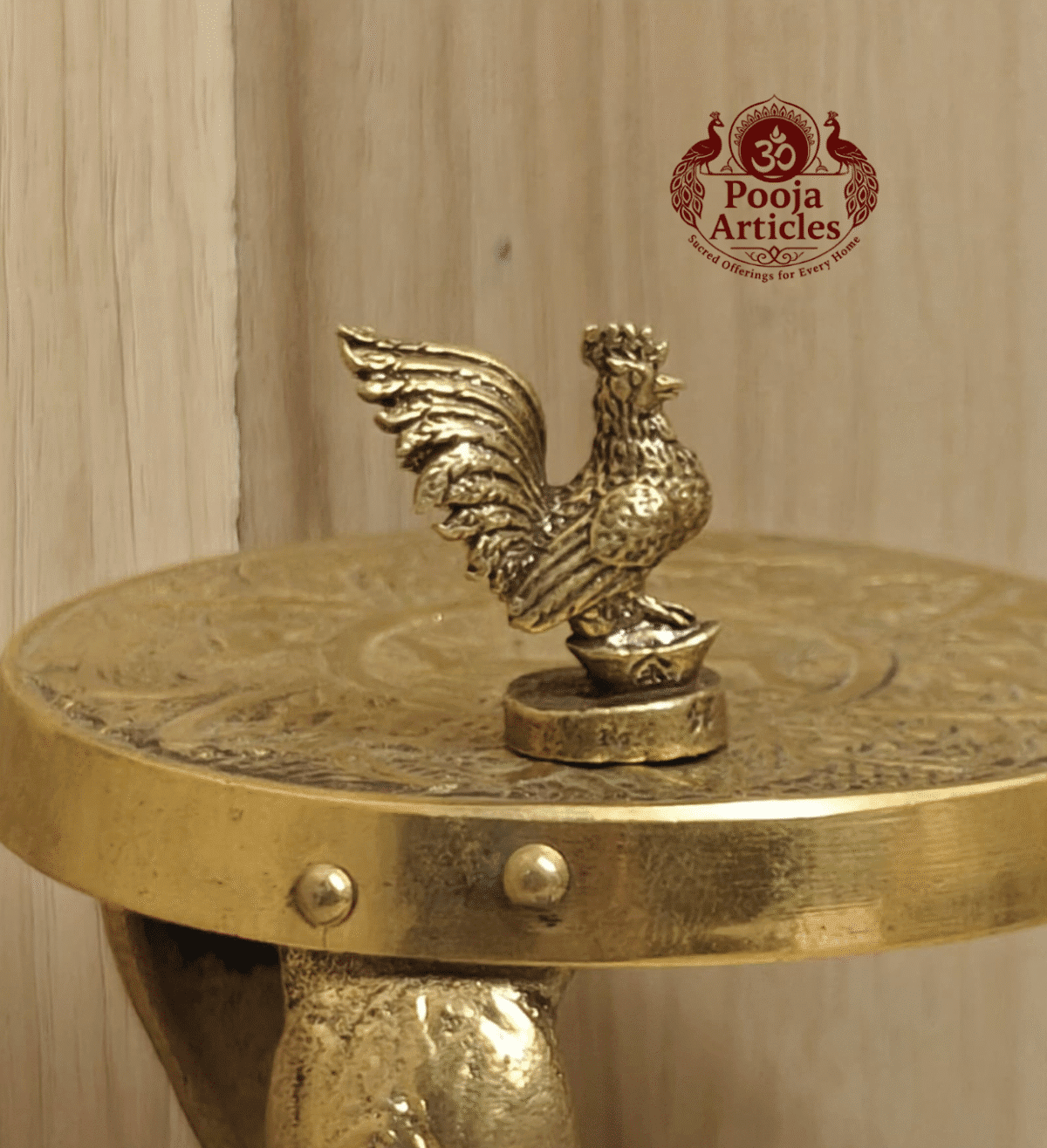 Buy Miniature Brass Lucky Rooster Statue – 15g, 1.2″ Handcrafted Symbol of Prosperity For Puja & Gift