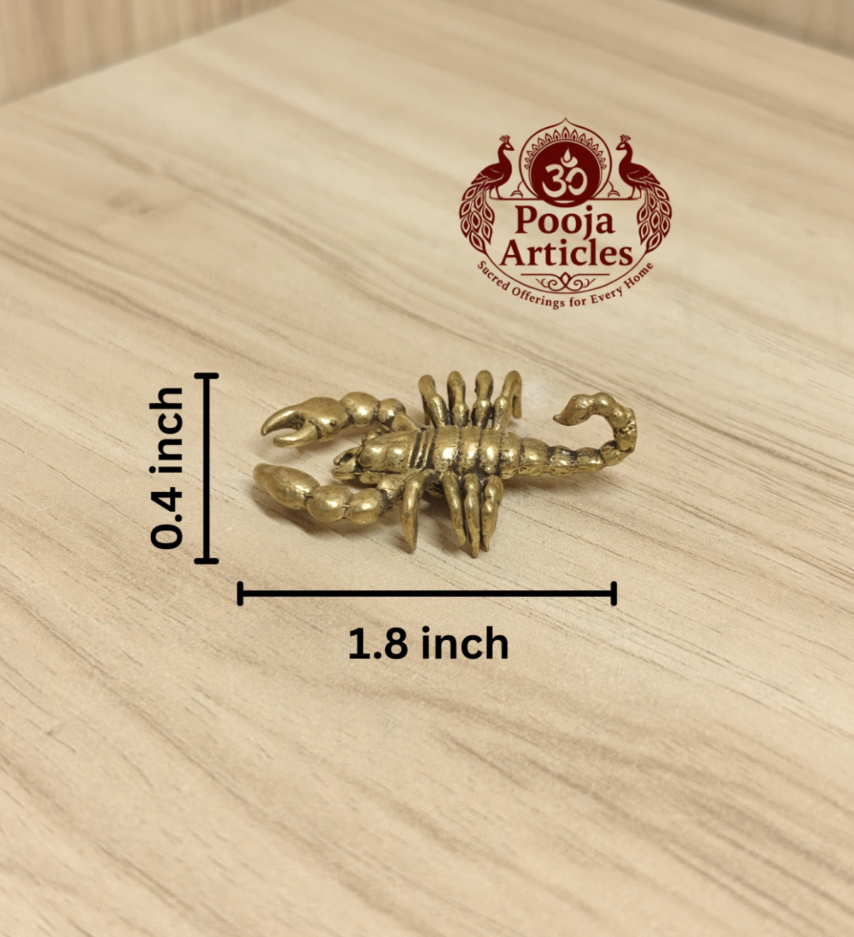 Buy Miniature Brass Scorpion Figurine Online – 15g, 1.8" Handcrafted Zodiac Brass Scorpio Idol for Astrology & Home Décor