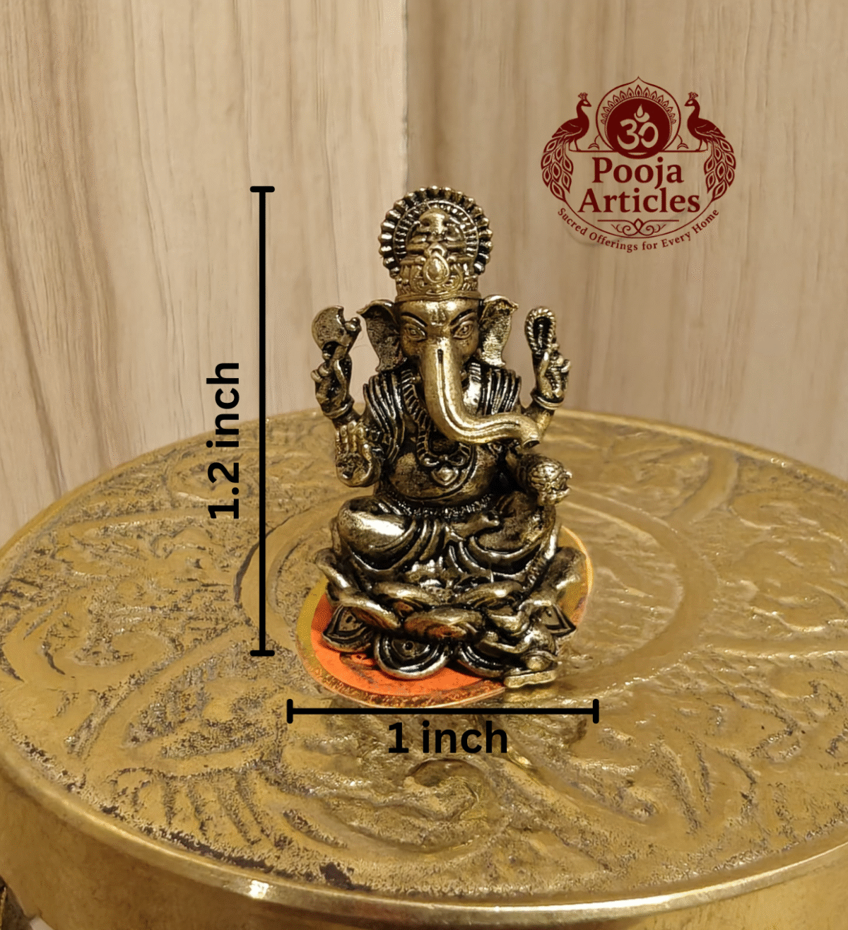Buy Miniature Ganesh Idol Online – 20 g, 1.2" Compact Ganesh Murti for Pooja & Gifts