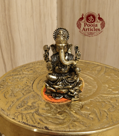Buy Miniature Ganesh Idol Online – 20 g, 1.2" Compact Ganesh Murti for Pooja & Gifts