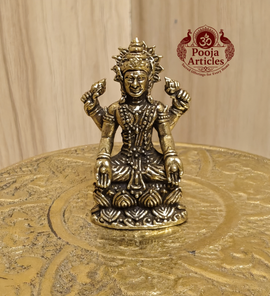 Buy Miniature Lakshmi Idol – 20g, 1.4 Inch Handcrafted Goddess of Wealth for Home, Temple & Return Gifts