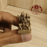 Buy Miniature Lord Shiva Family Idol Online – 15g, 1.1" Brass Shiva Parivar Statue for Home, Temple & Gifts