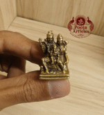 Buy Miniature Lord Shiva Family Idol Online – 15g, 1.1" Brass Shiva Parivar Statue for Home, Temple & Gifts