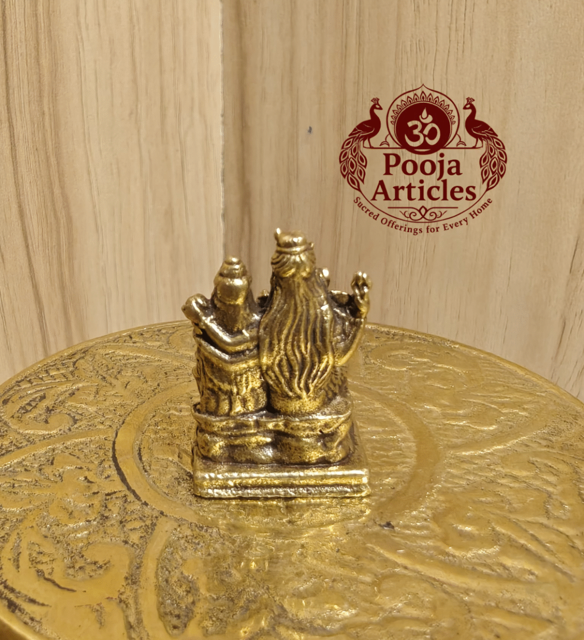 Buy Miniature Lord Shiva Family Idol Online – 15g, 1.1" Brass Shiva Parivar Statue for Home, Temple & Gifts