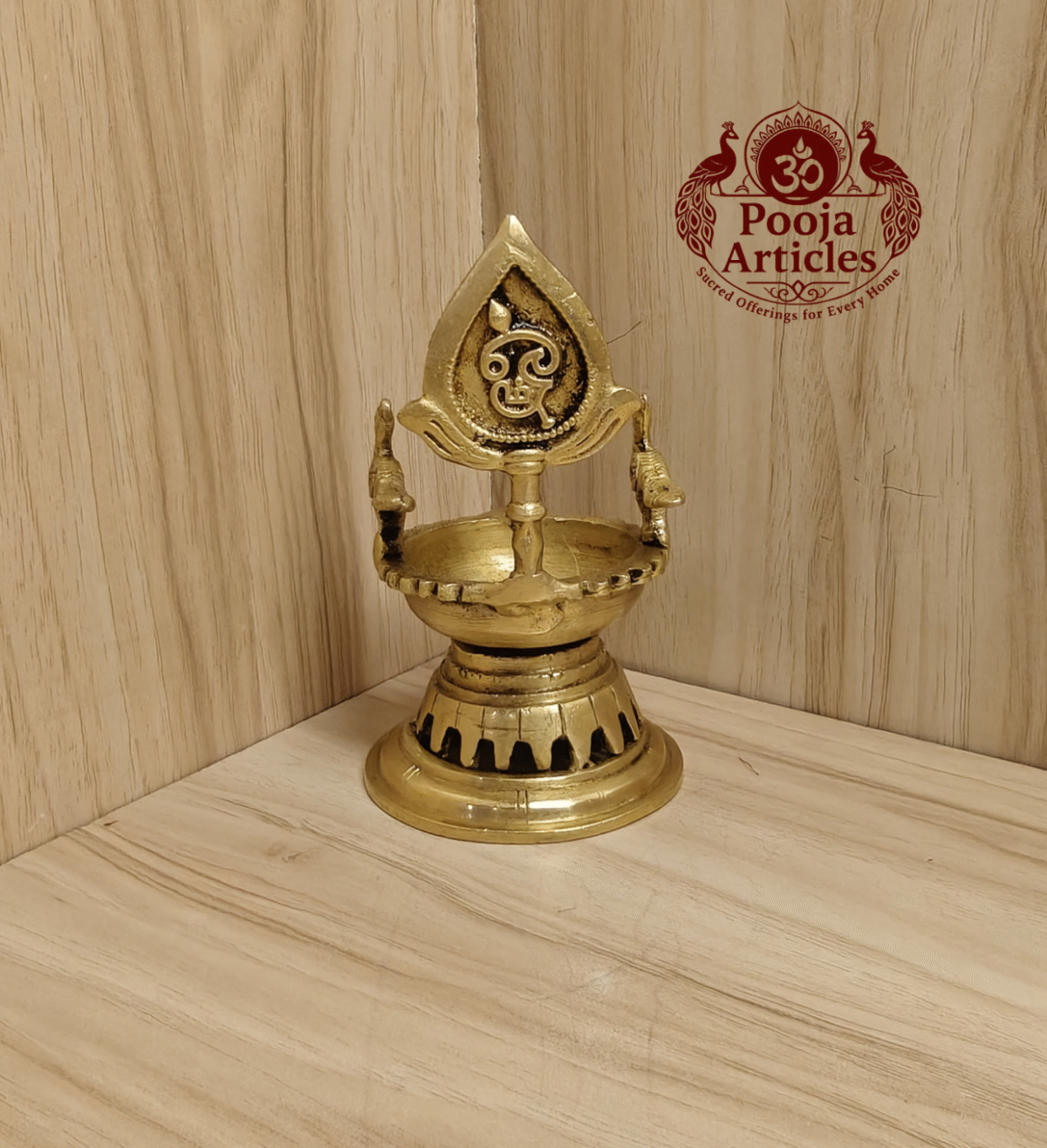 Buy Murugan With Peacock Diya Online – 370g, 5" Handcrafted Brass Lord Murugan Idol with Diya for Pooja and Home Decor