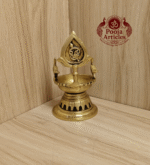 Buy Murugan With Peacock Diya Online – 370g, 5" Handcrafted Brass Lord Murugan Idol with Diya for Pooja and Home Decor