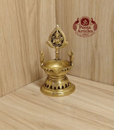 Buy Murugan With Peacock Diya Online – 370g, 5" Handcrafted Brass Lord Murugan Idol with Diya for Pooja and Home Decor