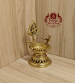 Buy Murugan With Peacock Diya Online – 370g, 5" Handcrafted Brass Lord Murugan Idol with Diya for Pooja and Home Decor