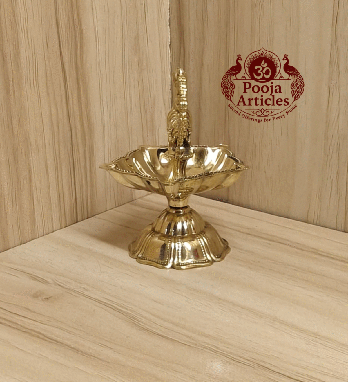 Buy Peacock Design Brass Diya Size 0 – 70 g, 3.1″ Traditional Auspicious Oil Lamp For Puja & Home Use