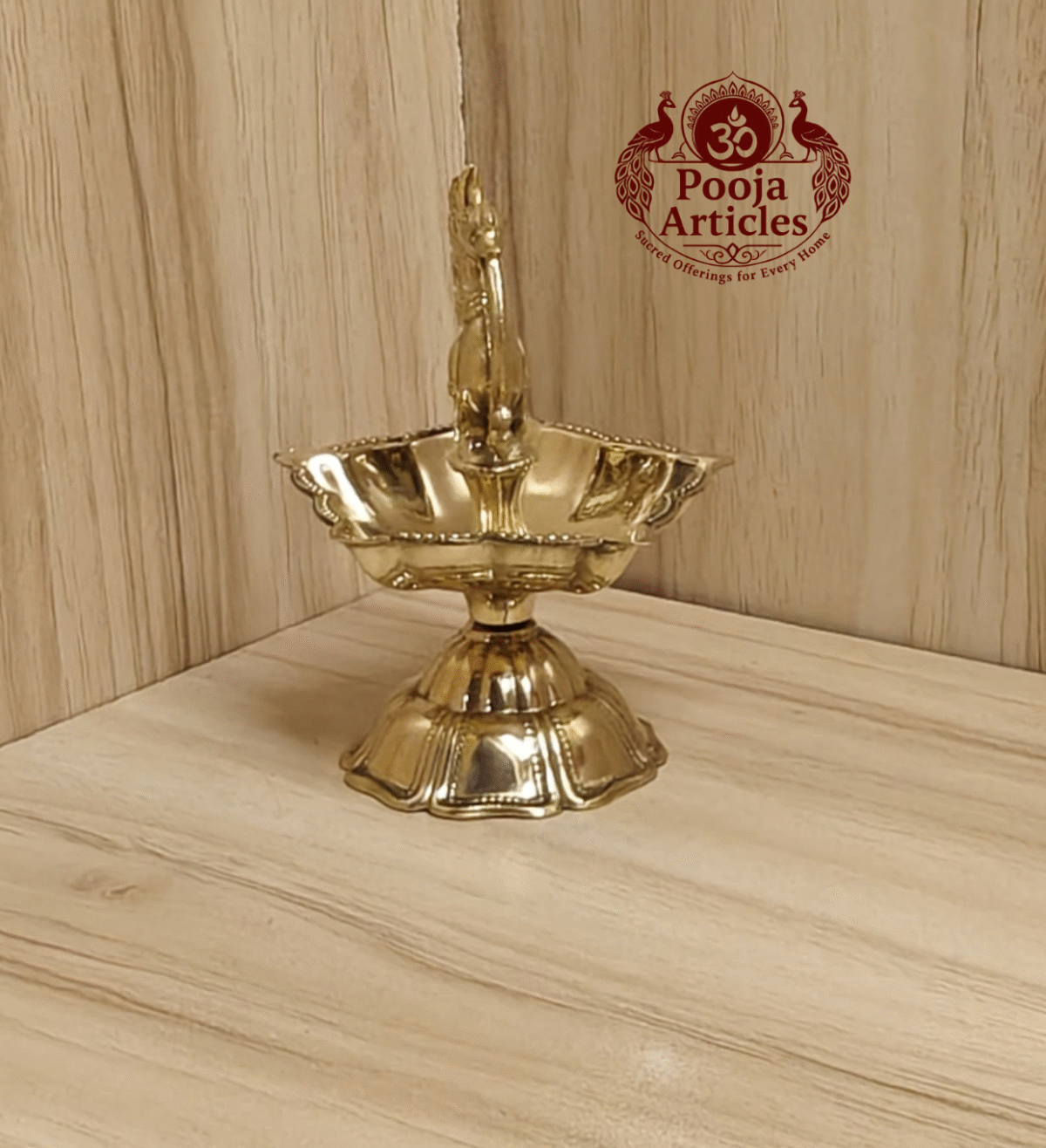 Buy Peacock Design Brass Diya Size 0 – 70 g, 3.1″ Traditional Auspicious Oil Lamp For Puja & Home Use