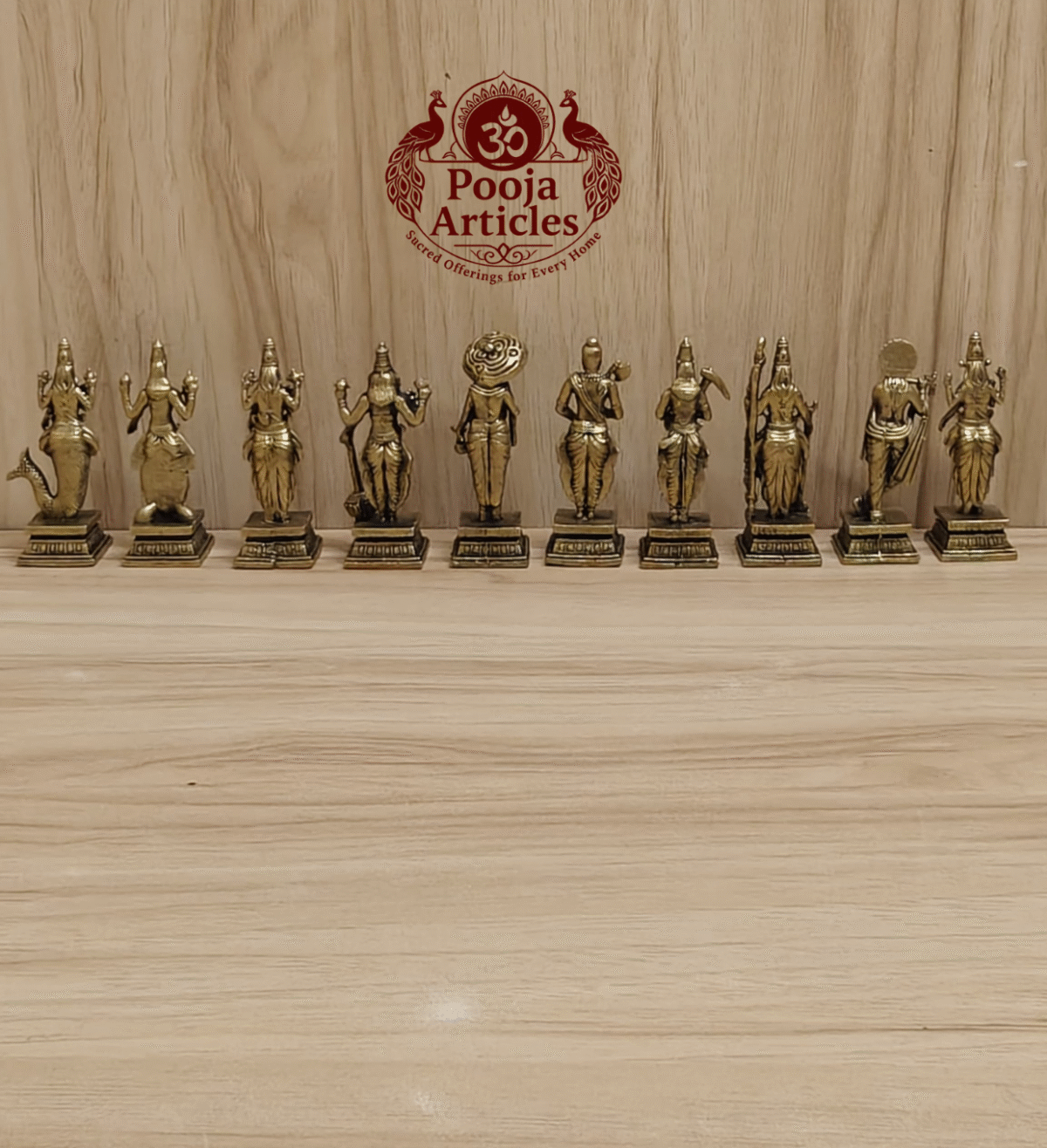 Buy Premium Brass Dasavatharam Set – 470g, 9″ Divine Vishnu’s Ten Avatars Statue For Home Use & Pooja