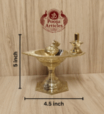 Buy Pure Brass Pradosha Vilakku Online – 480g, 5" Divine Handcrafted Brass Lamp for Pooja Rituals