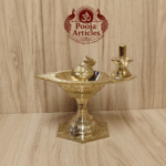 Buy Pure Brass Pradosha Vilakku Online – 480g, 5" Divine Handcrafted Brass Lamp for Pooja Rituals