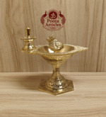 Buy Pure Brass Pradosha Vilakku Online – 480g, 5" Divine Handcrafted Brass Lamp for Pooja Rituals