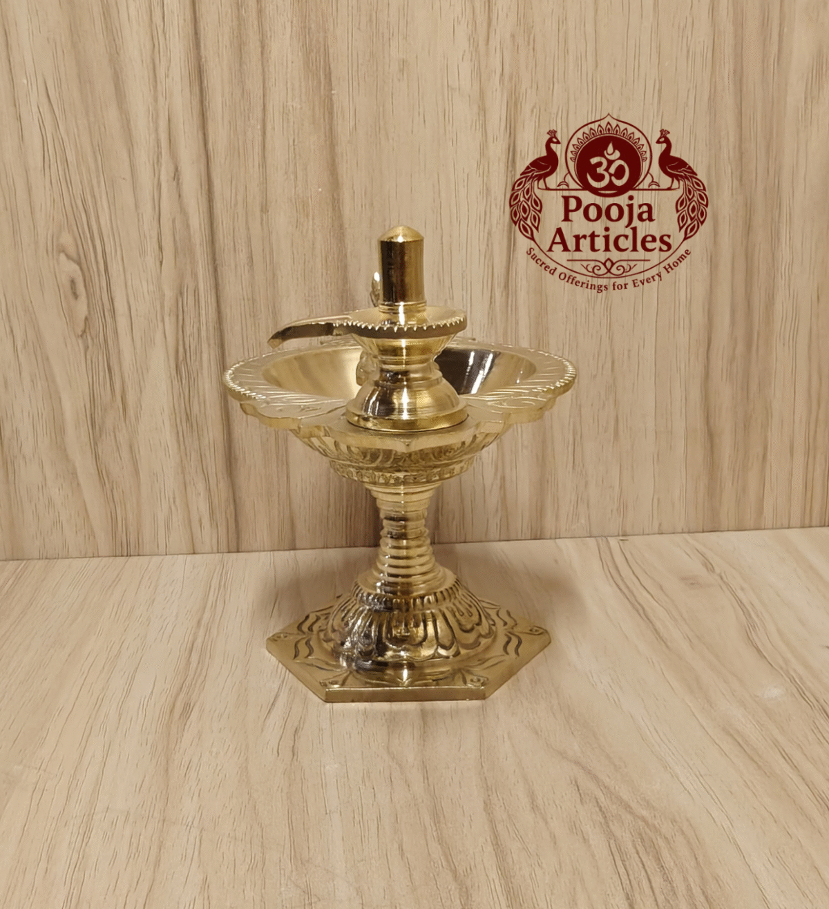 Buy Pure Brass Pradosha Vilakku Online – 480g, 5" Divine Handcrafted Brass Lamp for Pooja Rituals