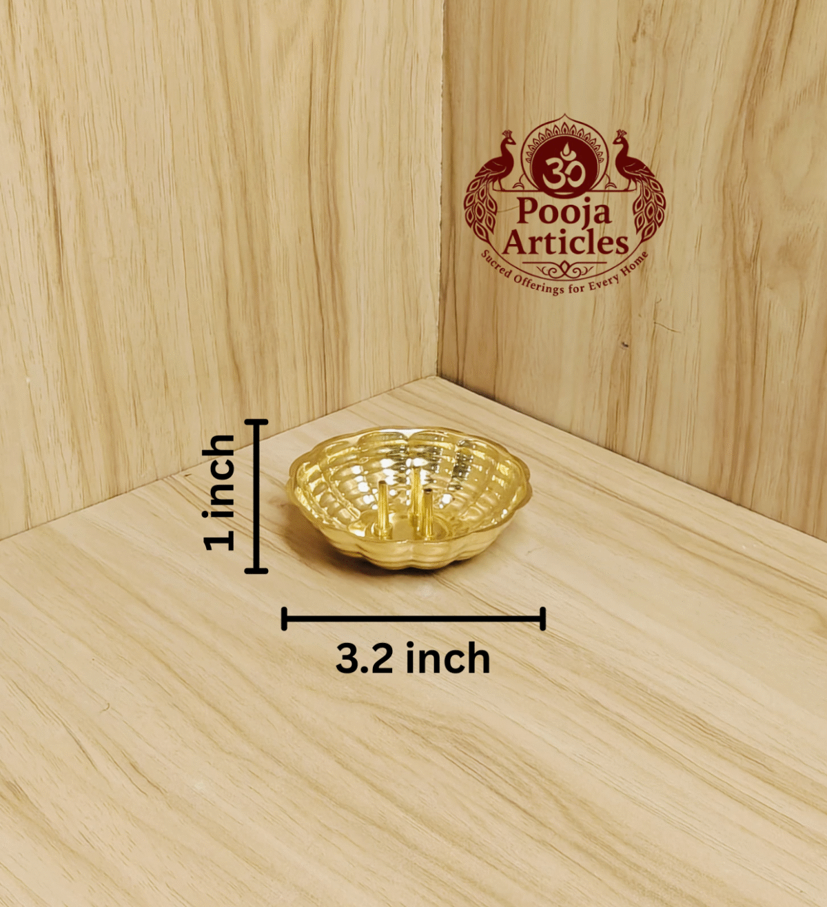 Buy Small Agarbatti Stand Online Size 0 – 30 g, 3.2" Compact Brass Incense Holder for Pooja & Meditation