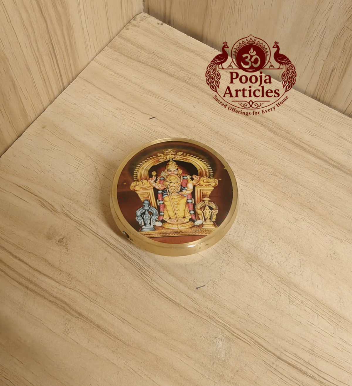 Buy Tiruchendur Murugan Kumkum Chimil Online – 40g, 2" Scared Brass Kumkum Holder for Pooja & Gifiting