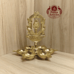 Buy Tiruvachi Vel Arumuga Vilakku Online – 390g, 7" Divine Brass Murugan Pooja Lamp