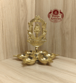 Buy Tiruvachi Vel Arumuga Vilakku Online – 390g, 7" Divine Brass Murugan Pooja Lamp