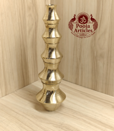 Divine Brass 5 Pot Kubera Set – 5 Pot Set Size 4 (170g, 8.5x3.5 Inches) | For Prosperity & Positive Energy