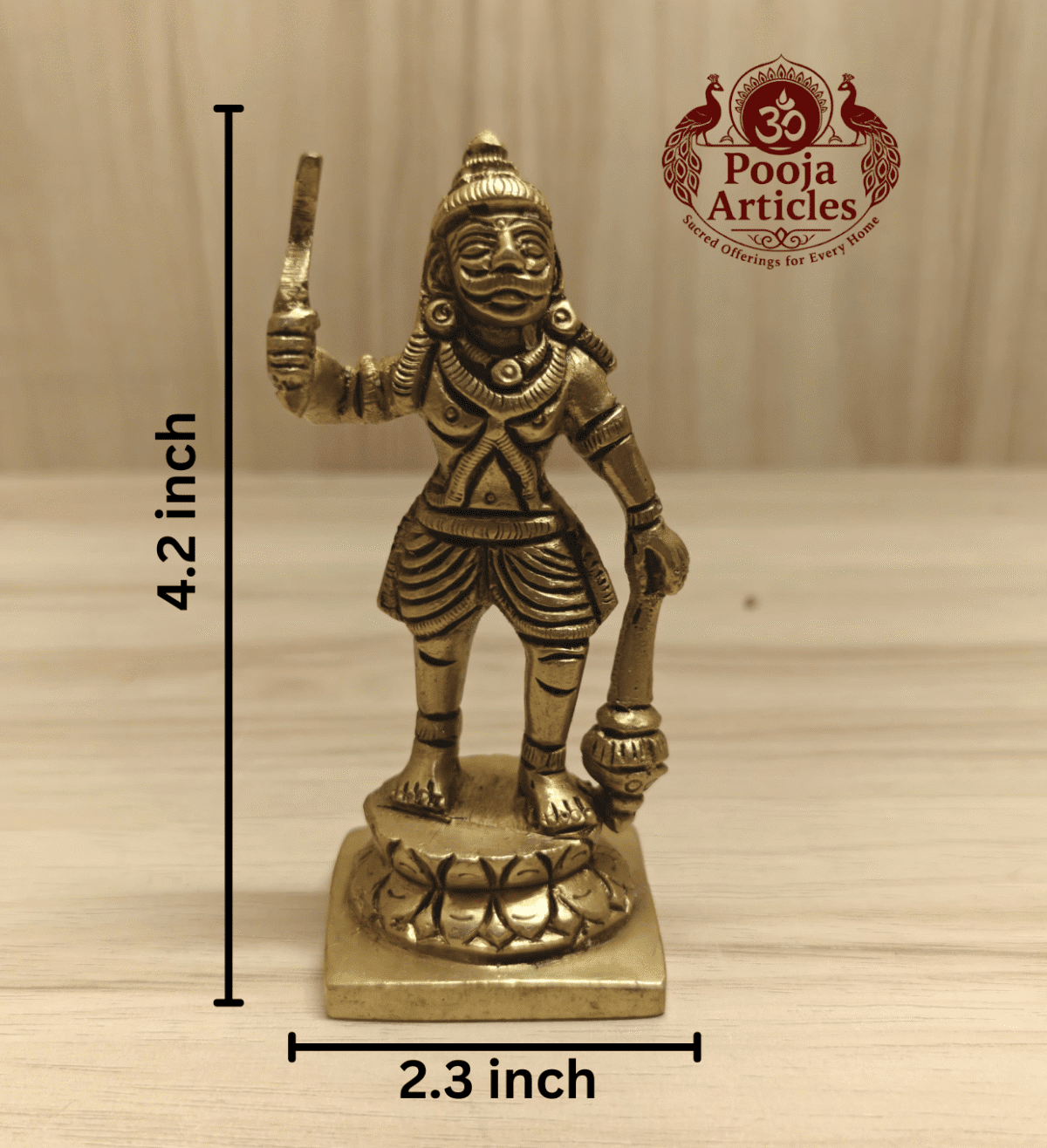 Divine Karuppasamy Idol for Home – 270g, 4.2 Inch | Powerful Guardian Idol for Home & Temple