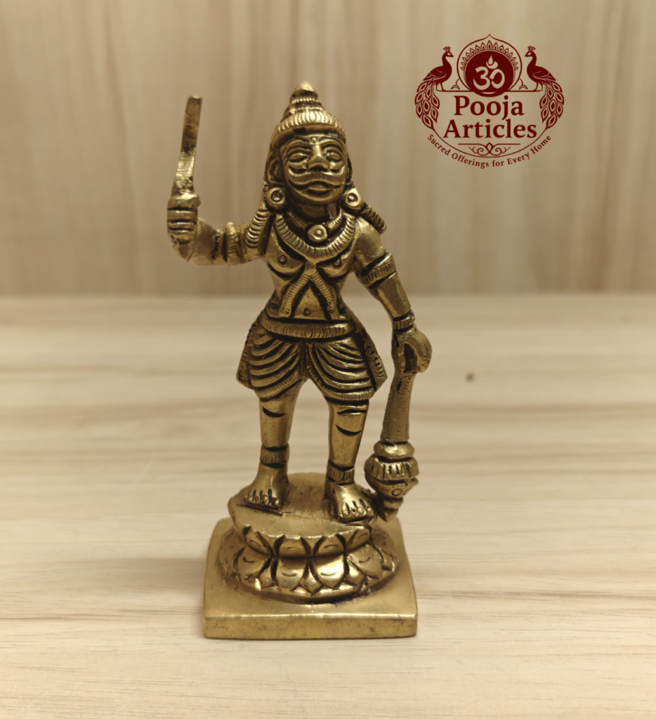 Divine Karuppasamy Idol for Home – 270g, 4.2 Inch | Powerful Guardian Idol for Home & Temple