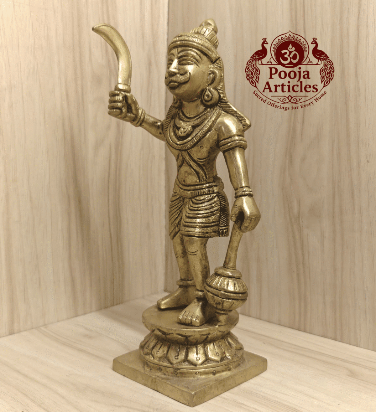 Divine Karuppasamy Vigraham Online – 1.8 kg, 9 Inch – Powerful Bronze Idol for Protection & Spiritual Strength