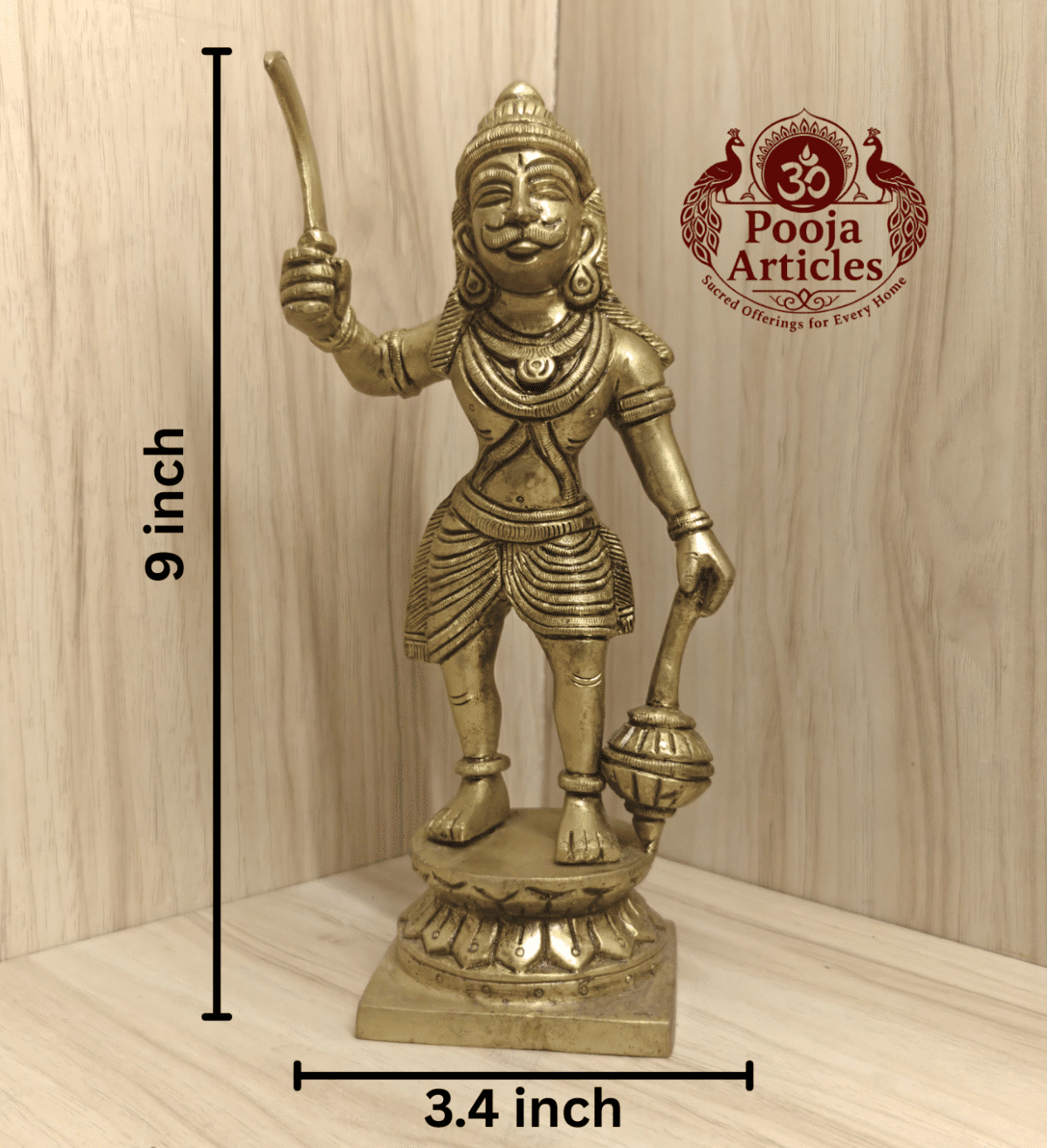 Divine Karuppasamy Vigraham Online – 1.8 kg, 9 Inch – Powerful Bronze Idol for Protection & Spiritual Strength