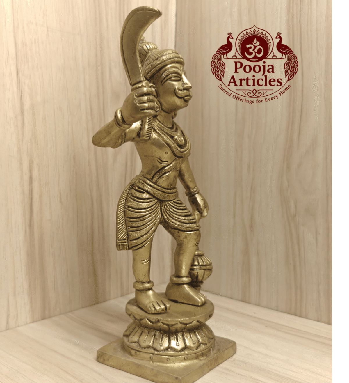 Divine Karuppasamy Vigraham Online – 1.8 kg, 9 Inch – Powerful Bronze Idol for Protection & Spiritual Strength