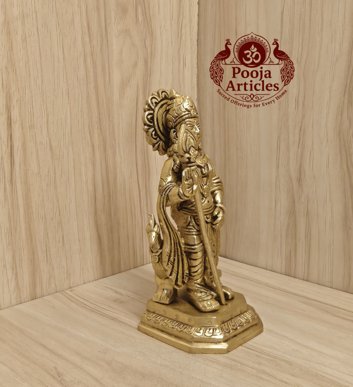 Exquisite Brass Murugan Idol Online – 800 grams, 6 Inch Divine Statue for Pooja & Decor | Shop Now at Poojaarticles.com