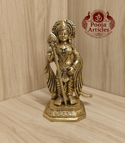 Exquisite Brass Murugan Idol Online – 800 grams, 6 Inch Divine Statue for Pooja & Decor | Shop Now at Poojaarticles.com