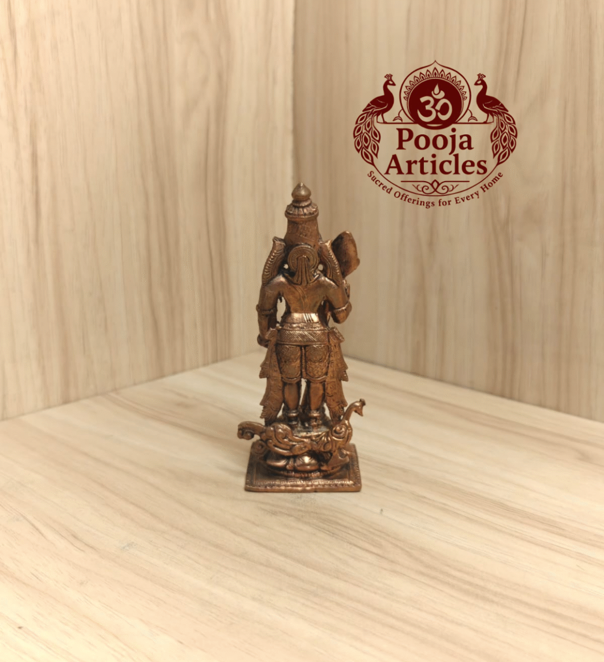 Handcrafted Copper Murugan Statue – 370g, 4.5 Inch | Divine Powerful Brass Idol for Pooja Room & Gifting