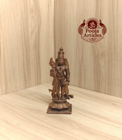 Handcrafted Copper Murugan Statue – 370g, 4.5 Inch | Divine Powerful Brass Idol for Pooja Room & Gifting