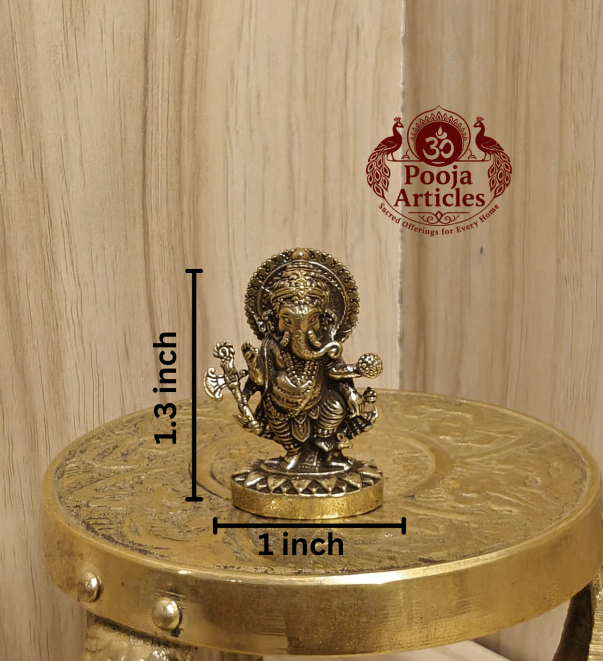 Miniature Ganesh Murti – 23g, 1.3″ Powerful Handcrafted Lord Ganesha Idol for Home, Temple & Return Gifts