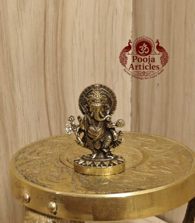 Miniature Ganesh Murti – 23g, 1.3″ Powerful Handcrafted Lord Ganesha Idol for Home, Temple & Return Gifts