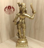 Powerful Bronze Karuppasamy Swamy Statue Online – 2.980 kg, 11.5 Inch | Buy Traditional Tamil Deity Idol at Poojaarticles.com