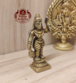 Powerful Handcrafted Karuppasamy Brass Statue – 90g, 2.6 Inch | Divine Guardian Idol for Home & Temple