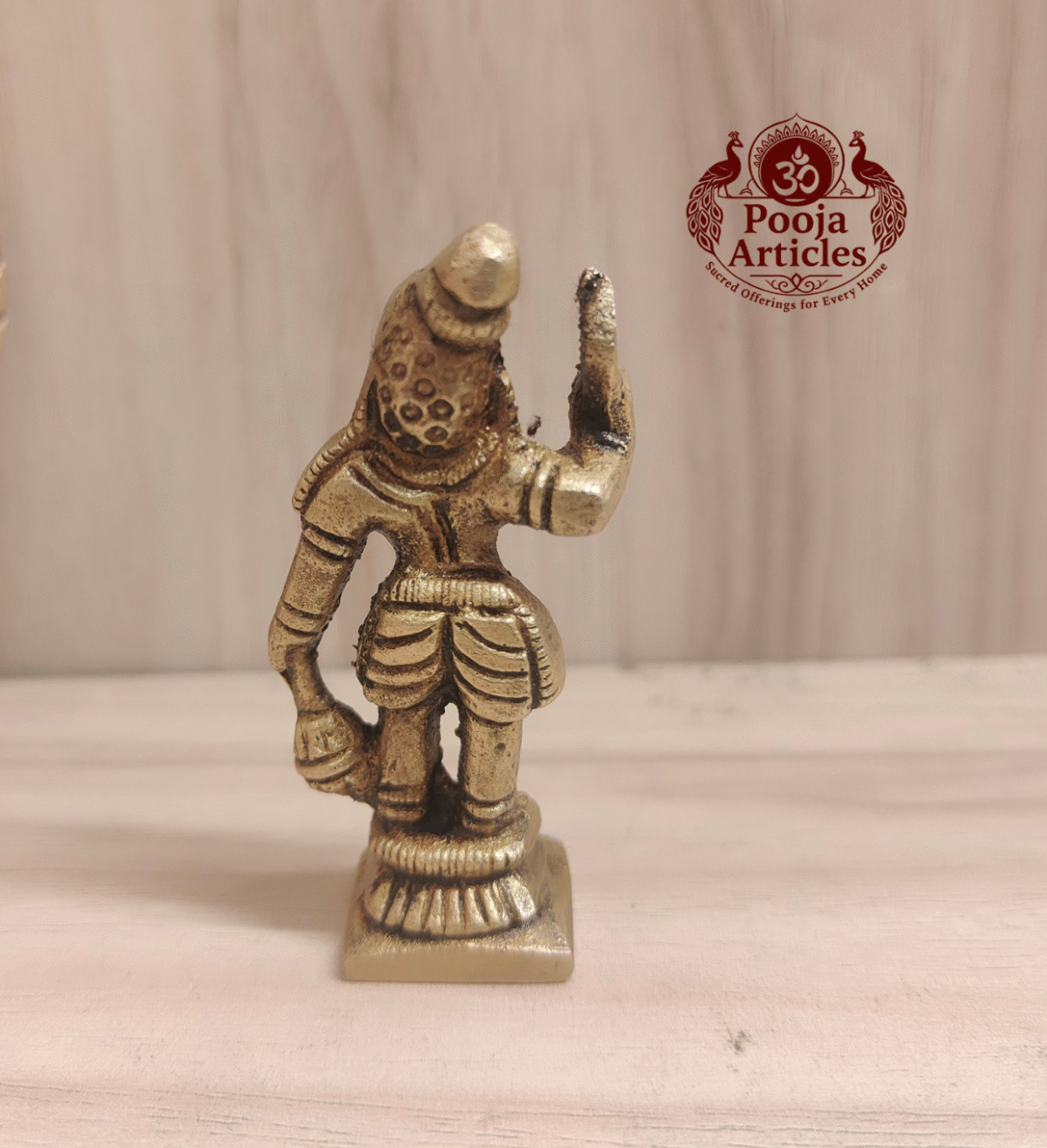 Powerful Handcrafted Karuppasamy Brass Statue – 90g, 2.6 Inch | Divine Guardian Idol for Home & Temple