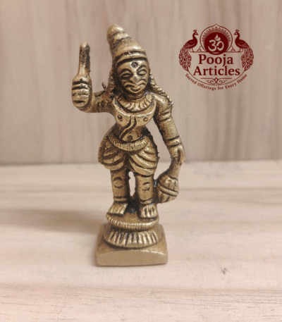 Powerful Handcrafted Karuppasamy Brass Statue – 90g, 2.6 Inch | Divine Guardian Idol for Home & Temple