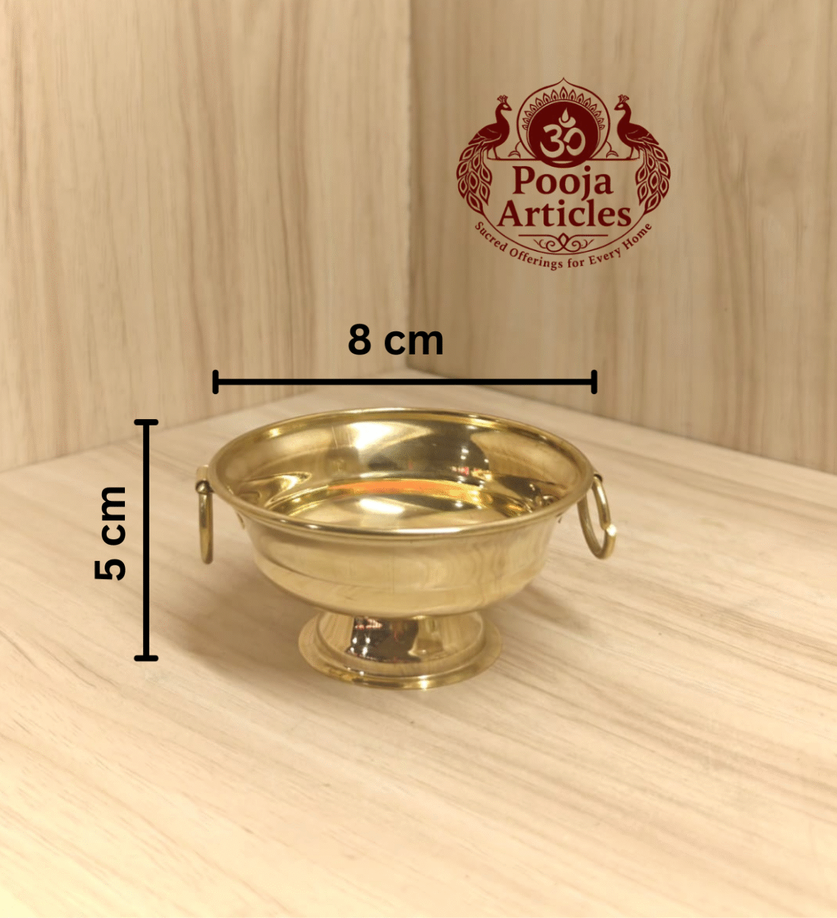 Pure Brass Urli Bowl – Size 0 (50g, 8cm) | Buy Handcrafted Decor for Pooja & Home