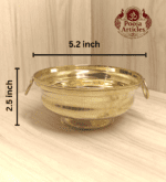 Small Brass Urli Bowl – Size 3 (100g, 5.2") | Authentic Decor for Pooja and Home