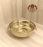 Small Brass Urli Bowl – Size 3 (100g, 5.2") | Authentic Decor for Pooja and Home