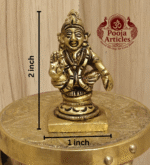 Buy Brass Ayyappa Swami Statue 100 g, 2″ - Sacred Mini Brass Idol for Home Puja