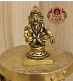 Buy Brass Ayyappa Swami Statue 100 g, 2″ - Sacred Mini Brass Idol for Home Puja
