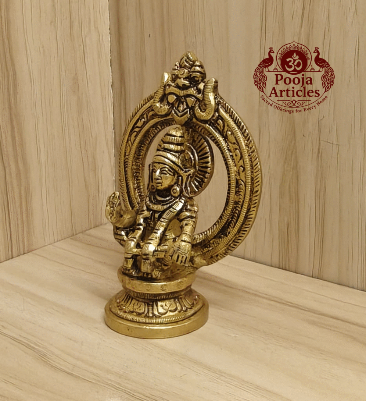 Buy Brass Ayyappan Statue 270g, 3.6"– Handcrafted Spiritual Idol For Home Puja