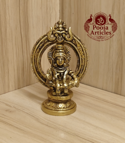 Buy Brass Ayyappan Statue 270g, 3.6"– Handcrafted Spiritual Idol For Home Puja