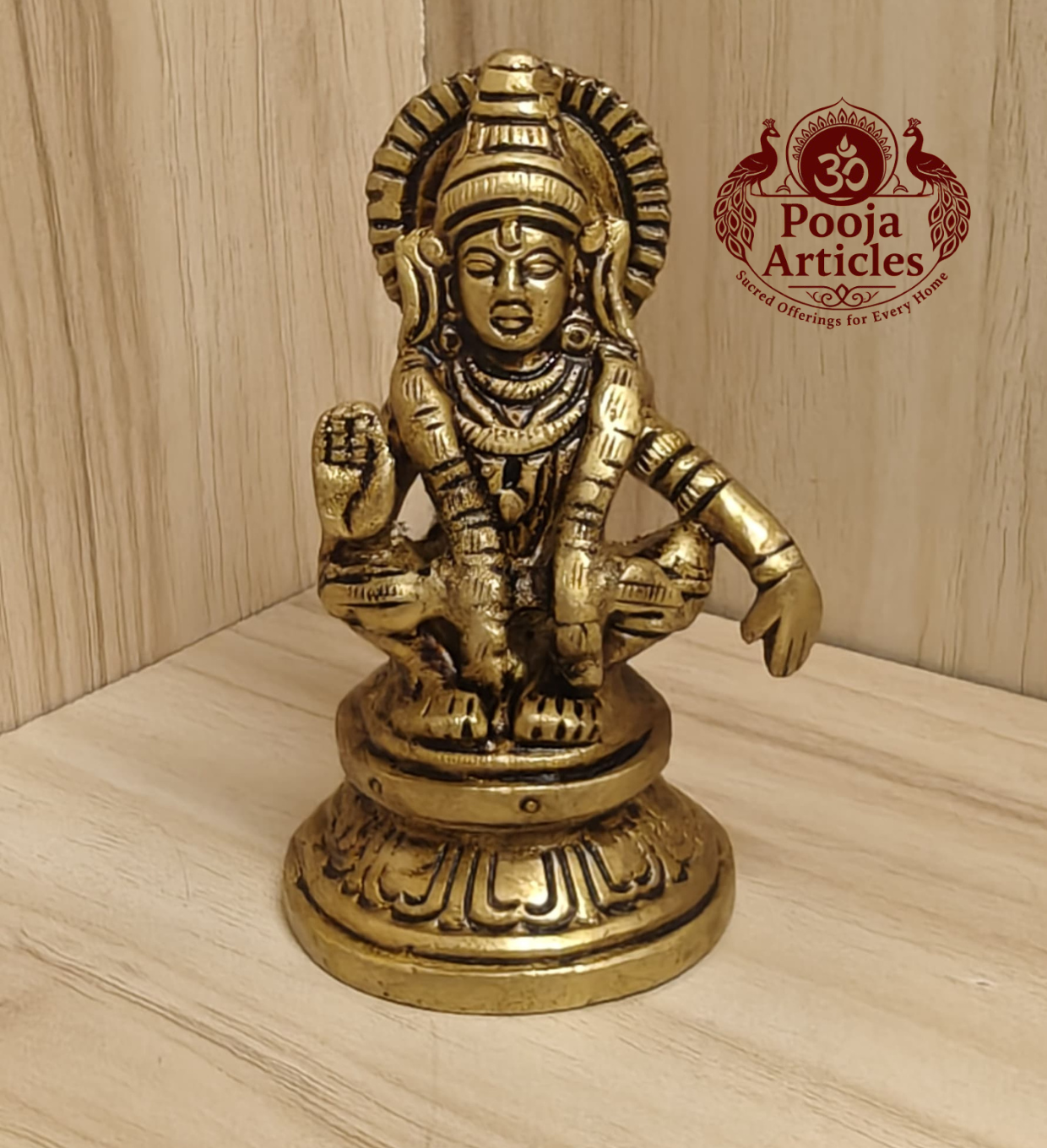 Buy Brass Ayyappan Statue 380g, 3" – Handcrafted Spiritual Idol For Home Puja Buy Brass Ayyappan Statue 380g, 3" – Handcrafted Spiritual Idol For Home Puja