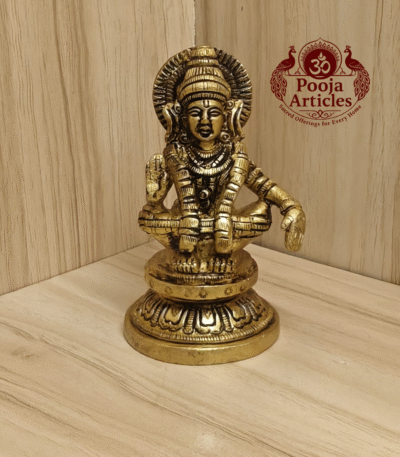 Buy Brass Ayyappan Statue 410g, 3.5" – Handcrafted Spiritual Idol For Home Puja