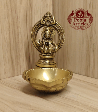 Buy Brass Ayyappan Statue Diya 670g, 5" – Handcrafted Divine Idol For Home Puja