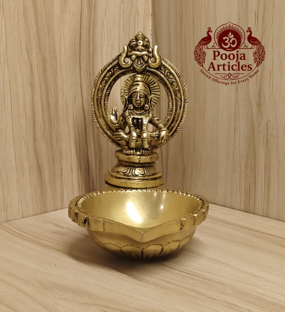 Buy Brass Ayyappan Statue Diya 670g, 5" – Handcrafted Divine Idol For Home Puja